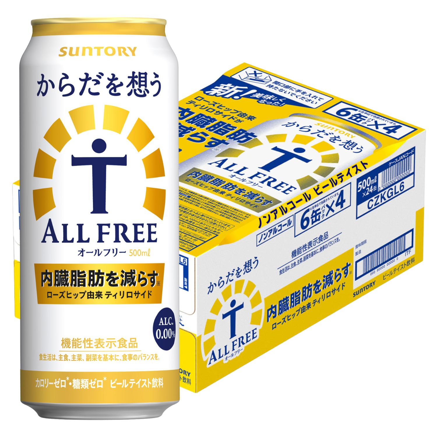 [10/1~]サントリー からだを想うオールフリー（機能性表示食品） 500ml 24本 ☆